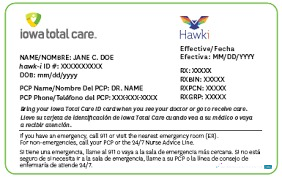 Download Iowa health insurance card Photoshop template